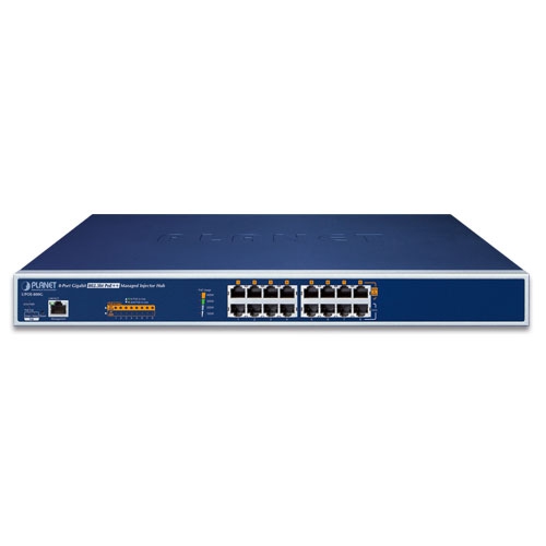 8ポート ギガビット 802.3bt PoE++ マネージドインジェクターハブ(400W)