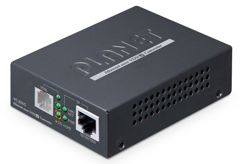 1ポート 10/100/1000T イーサネット-VDSL2コンバーター（G.vectoring対応）