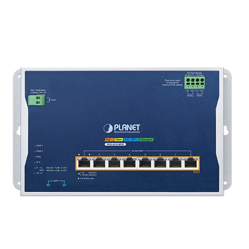 産業用L2+8ポート 10/100/1000T 802.3at PoE + 2ポート10G SFP+ 壁掛け型マネージドイーサネットスイッチ