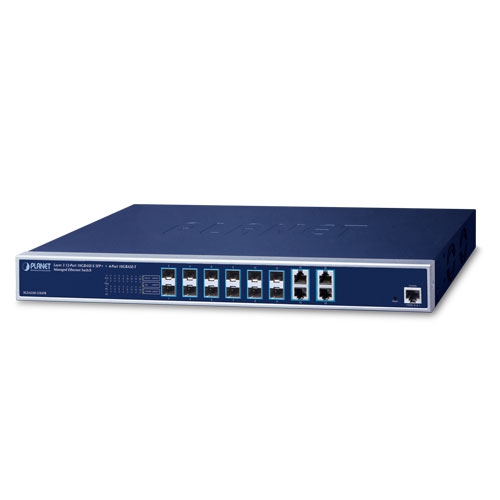 レイヤー3 12ポート 10GBASE-X SFP+ + 4ポート 10GBASE-T マネージドイーサネットスイッチ