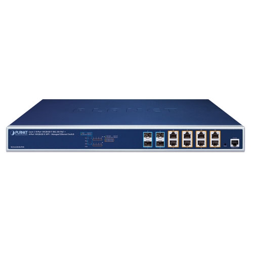 レイヤー3 8ポート 10GBASE-T 95W 802.3bt PoE + 4ポート 10GBASE-X SFP+ マネージドイーサネットスイッチ