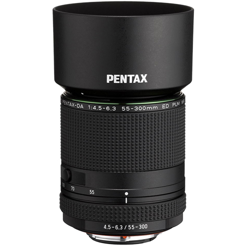 望遠ズームレンズ HD PENTAX-DA 55-300mmF4.5-6.3ED PLM WR RE （フード付）