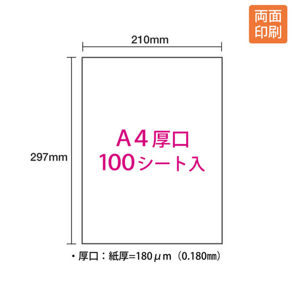カラーレーザー用紙 両面マット紙 A4 厚口 100枚 PP-120WX-M