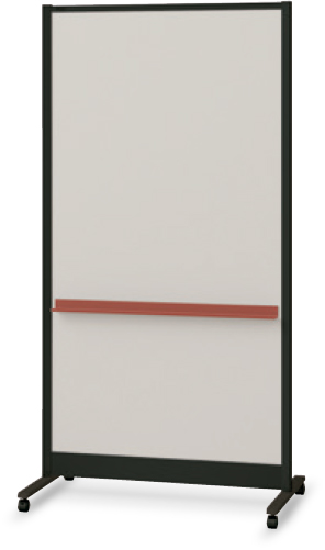 衝立 パーティションホワイトボード グレイッシュタイプ ブラックフレーム オレンジ