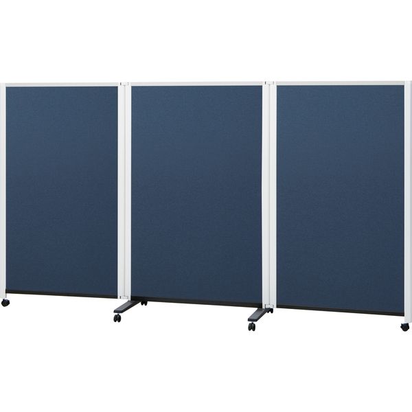 パーティションホワイトボード 片面掲示板 3連タイプ（高さ1500mm）/428380