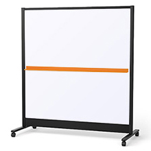 パーティションホワイトボード ブラックフレームタイプ 背低キャスタータイプ