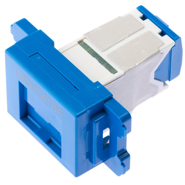 カテゴリ6A JISプレート用モジュラージャックキット 青/青