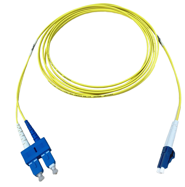 光ファイバーパッチコード NetKey 片端LCデュプレックス・片端SCデュプレックス 極性AtoB OS2 LSZH 1m