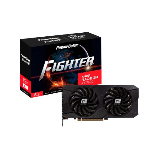 Fighter AMD Radeon RX 7600 8GB GDDR6 グラフィックカード/2.2スロット デュアルファンクーラー