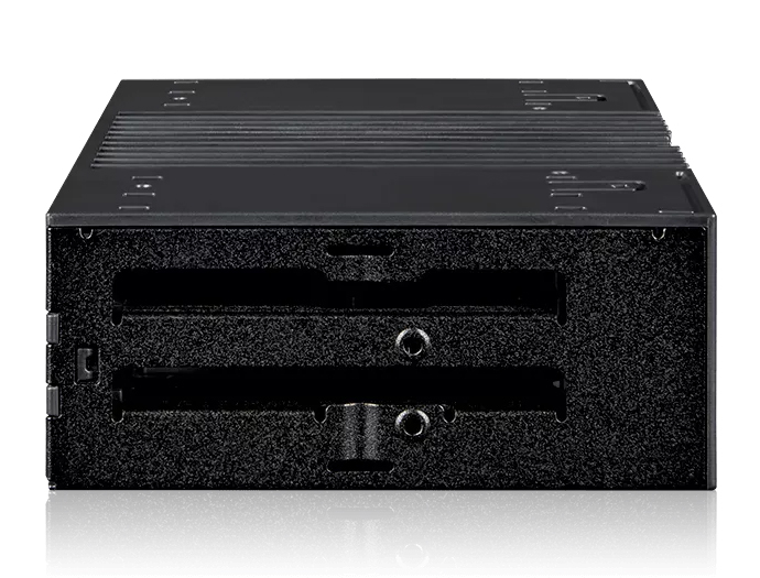 4 x 2.5インチ SAS/SATA SSD/HDD搭載用リムーバブルケース 5.25インチベイサイズ トレイレスタイプ