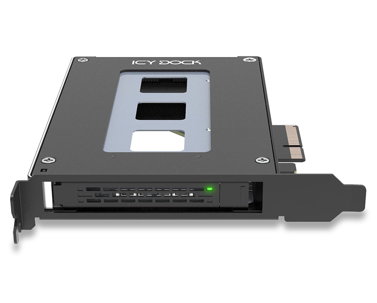 2.5インチ U.2/U.3 NVMe SSD(7mm)搭載用リムーバブルアダプタ PCIe 4.0 x 4対応 PCIe拡張スロット用