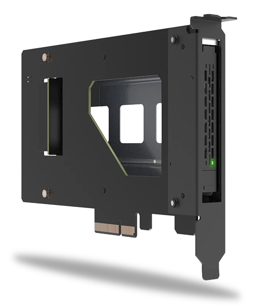 2.5インチ U.2/U.3 NVMe SSD(7mm)搭載用リムーバブルアダプタ PCIe 4.0 x 4対応 PCIe拡張スロット用