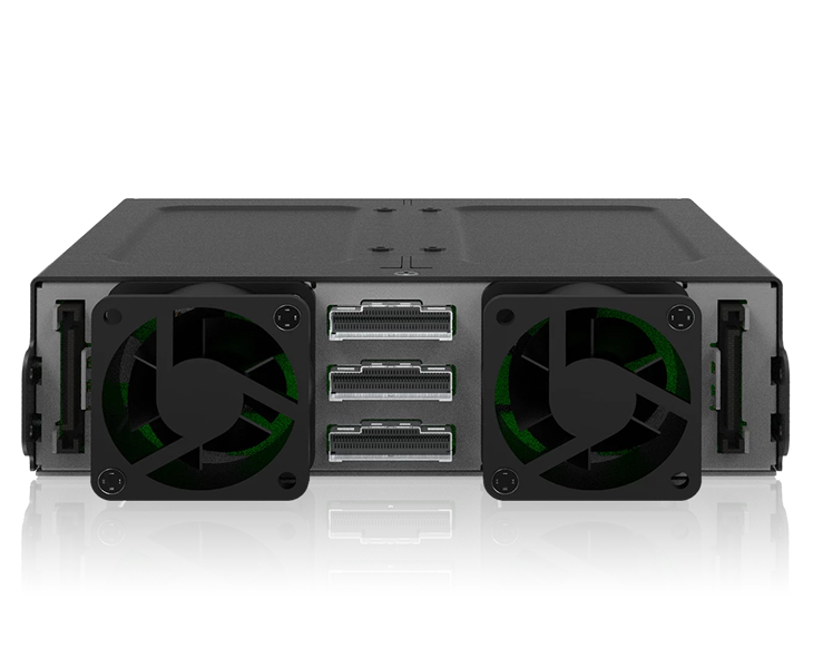 6 x 2.5インチ U.2/U.3 NVMe SSD(7mm)搭載用リムーバブルケース PCIe 4.0対応 5.25インチベイサイズ