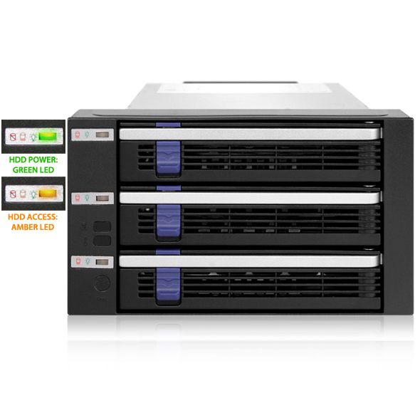 ICYDOCK　5インチベイ2段に3.5インチHDDx3台搭載可能SATAモジュールラック スリムモデル
