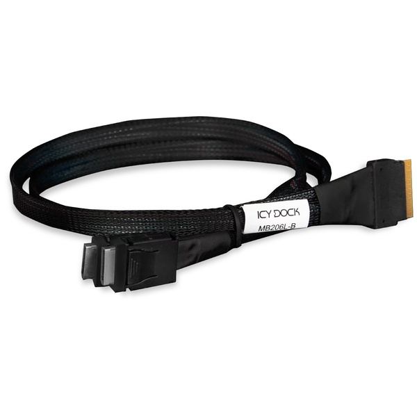 ICY DOCK SlimSAS 8i SFF-8654 to 2x OCuLink 4i SFF-8611 ケーブル - 0.5M
