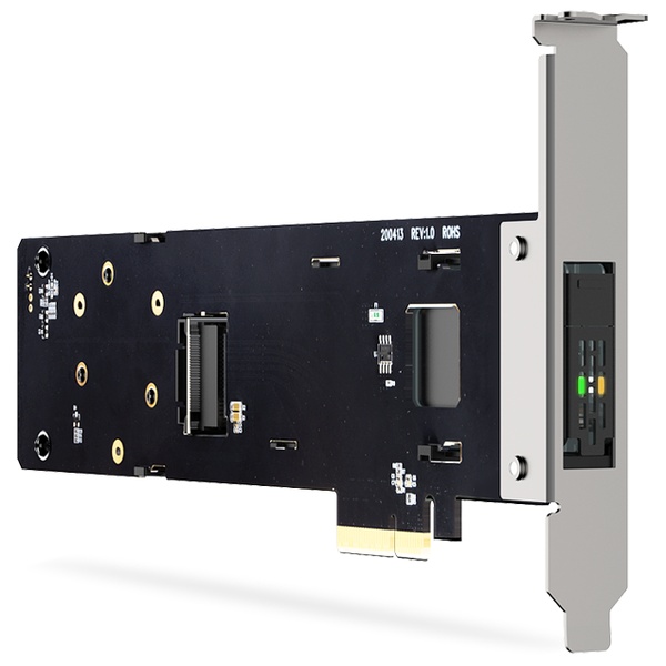 ICY DOCK 1 x E1.S NVMe SSD搭載用 リムーバブルアダプターカード PCIe 5.0 x 4スロット対応