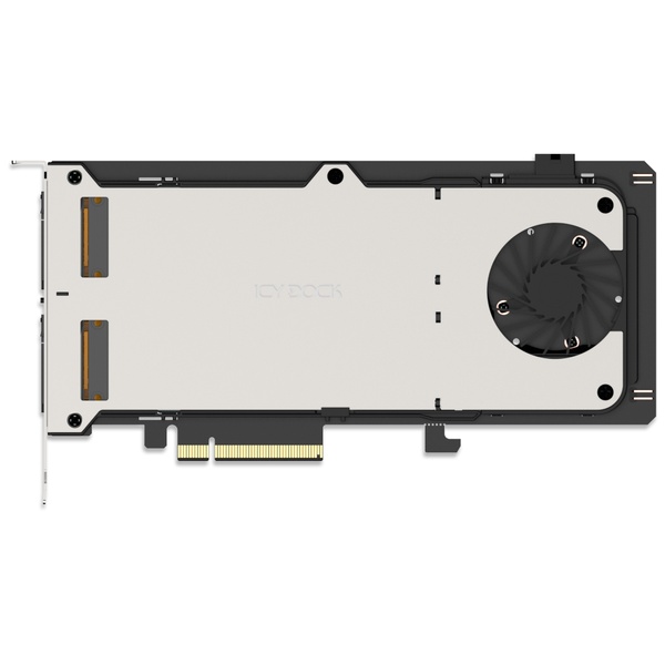 ICY DOCK 2 x E1.S NVMe SSD搭載用 リムーバブルアダプターカード PCIe 5.0 x 8スロット対応