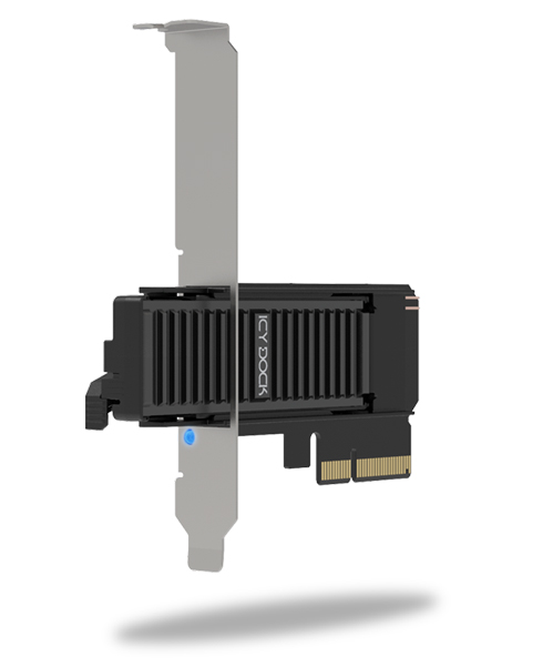 M.2 NVMe SSD搭載用リムーバブルアダプタ PCIe 4.0 x4拡張スロット対応