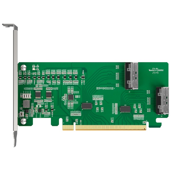 ICYDOCK 信号補正用Redriver搭載 PCIe 5.0 x16スロット 対応 2 x MCIO 8i (SFF-TA-1016) 変換アダプタカード