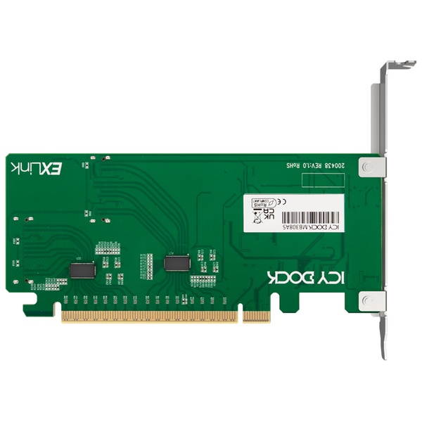 ICYDOCK 信号補正用Redriver搭載 PCIe 5.0 x16スロット 対応 2 x MCIO 8i (SFF-TA-1016) 変換アダプタカード