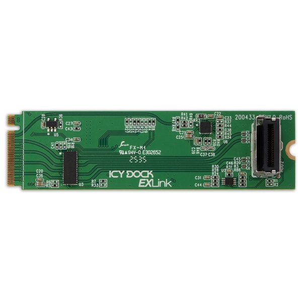 ICYDOCK 信号補正用Redriver搭載 M.2 NVMe PCIe 5.0 x4 対応 MCIO 4i 変換アダプタカード