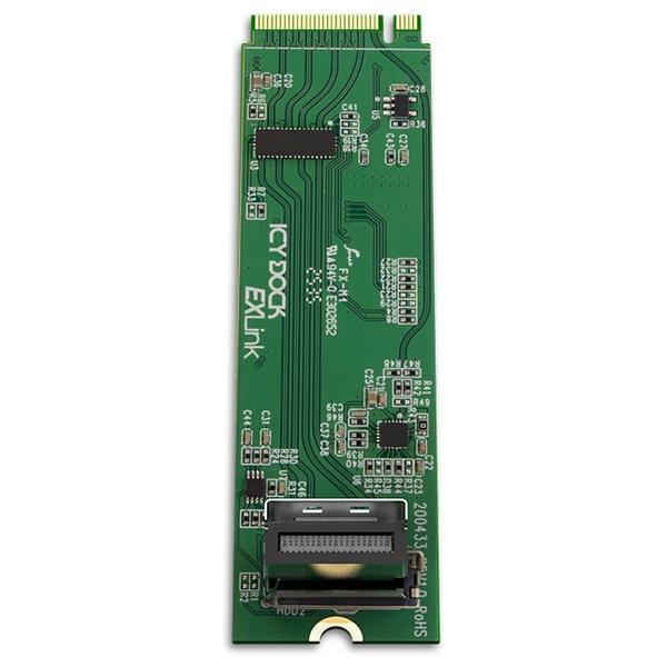 ICYDOCK 信号補正用Redriver搭載 M.2 NVMe PCIe 5.0 x4 対応 MCIO 4i 変換アダプタカード