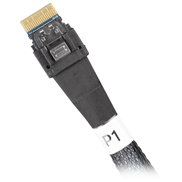 ICY DOCK MCIO 8i SFF-TA-1016 to 2 x SlimSAS 4i SFF-8654 ケーブル - 0.5M