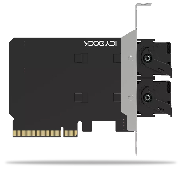 2 x M.2 NVMe SSD搭載用リムーバブルアダプタ PCIe 4.0 x8拡張スロット対応（PCIe分岐機能が必要）