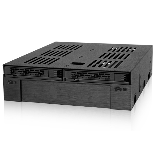 ICYDOCK 2.5インチSATA/SAS HDD/SSDx2 + 3.5インチベイx1対応モジュールラック 5.25インチベイサイズ