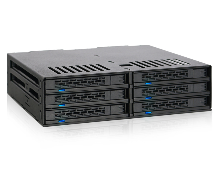 ExpressCage 6 x 2.5インチ SATA HDD/SSD搭載用リムーバブルケース 5.25インチベイサイズ