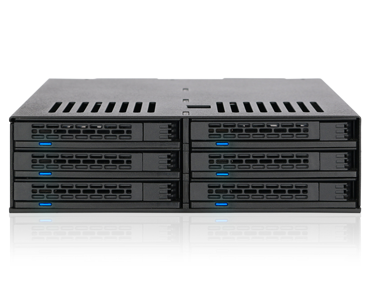 ExpressCage 6 x 2.5インチ SATA HDD/SSD搭載用リムーバブルケース 5.25インチベイサイズ