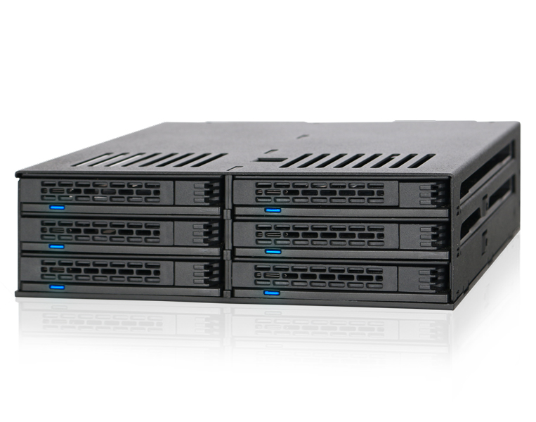 ExpressCage 6 x 2.5インチ SATA HDD/SSD搭載用リムーバブルケース 5.25インチベイサイズ