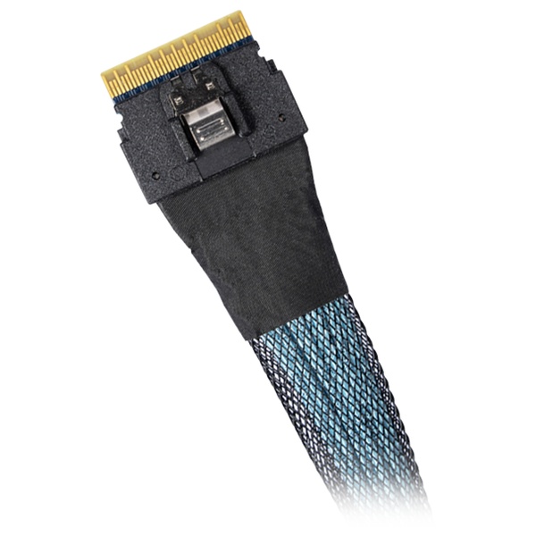 ICY DOCK SlimSAS 8i SFF-8654 to SlimSAS 8i SFF-8654 ケーブル - 0.5M