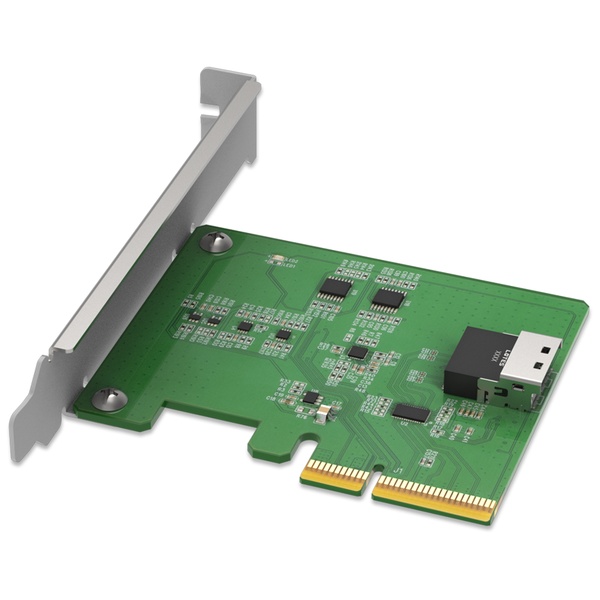 ICYDOCK 信号補正用Redriver搭載 PCIe 4.0 x4スロット 対応 SlimSAS 4i（SFF-8654） 変換アダプタカード