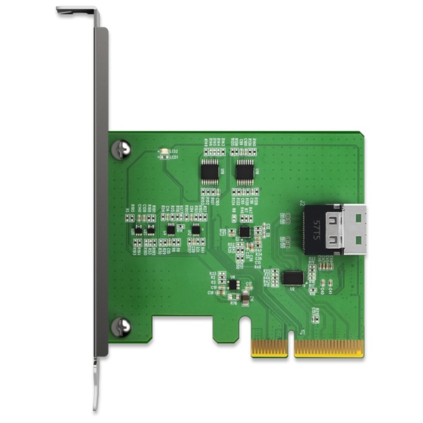 ICYDOCK 信号補正用Redriver搭載 PCIe 4.0 x4スロット 対応 SlimSAS 4i（SFF-8654） 変換アダプタカード