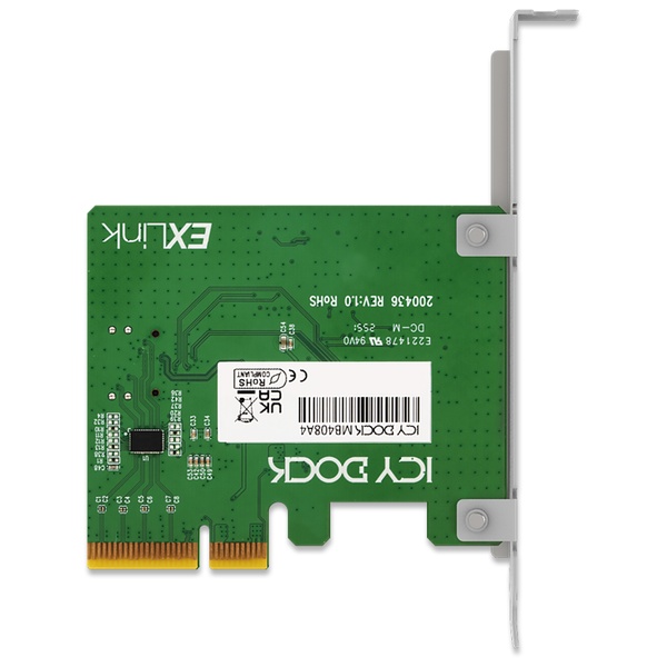 ICYDOCK 信号補正用Redriver搭載 PCIe 4.0 x4スロット 対応 SlimSAS 4i（SFF-8654） 変換アダプタカード