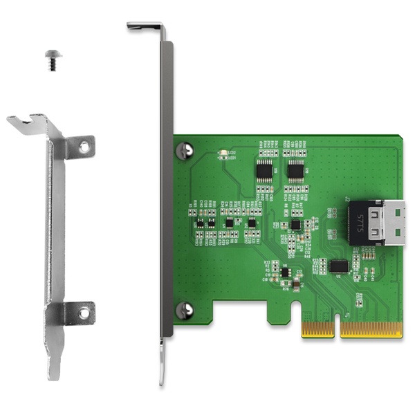 ICYDOCK 信号補正用Redriver搭載 PCIe 4.0 x4スロット 対応 SlimSAS 4i（SFF-8654） 変換アダプタカード