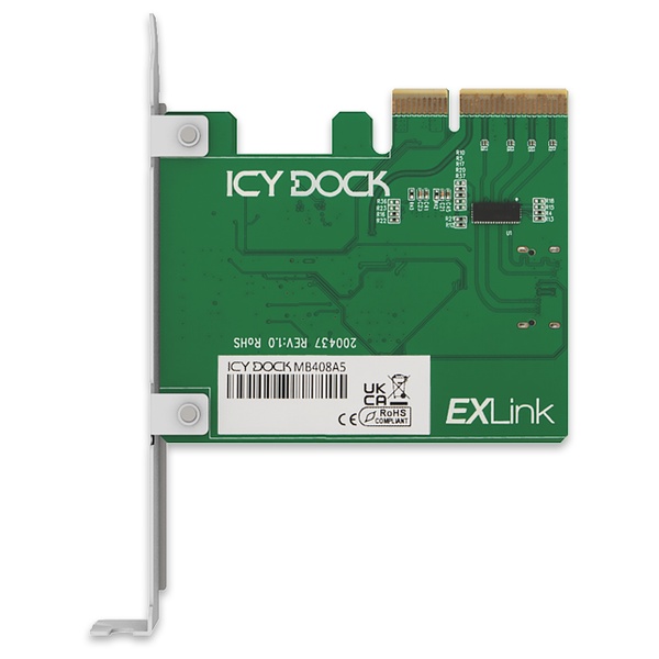 ICYDOCK 信号補正用Redriver搭載 PCIe 5.0 x4スロット 対応 MCIO 4i（SFF-TA-1016） 変換アダプタカード