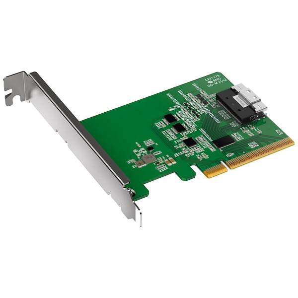 ICYDOCK 信号補正用Redriver搭載 PCIe 4.0 x8スロット 対応 SlimSAS 8i（SFF-8654） 変換アダプタカード