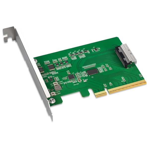 ICYDOCK 信号補正用Redriver搭載 PCIe 5.0 x8スロット 対応 MCIO 8i（SFF-TA-1016） 変換アダプタカード