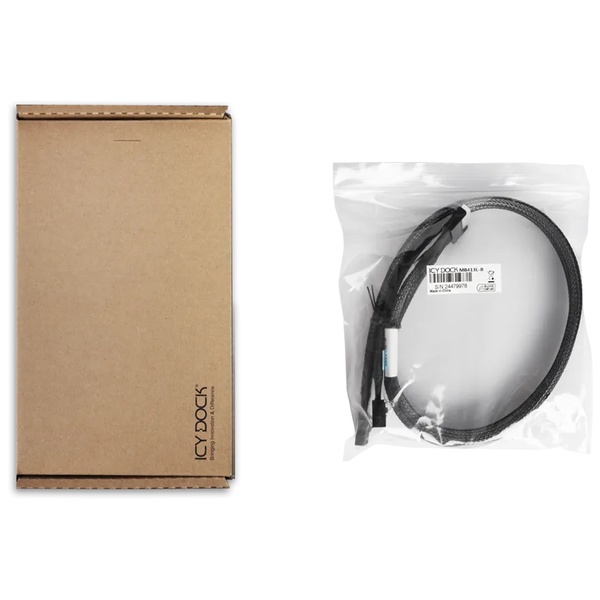 ICY DOCK MICO 8i SFF-TA-1016 to 2x MCIO 4i SFF-TA-1016 ケーブル - 0.5M