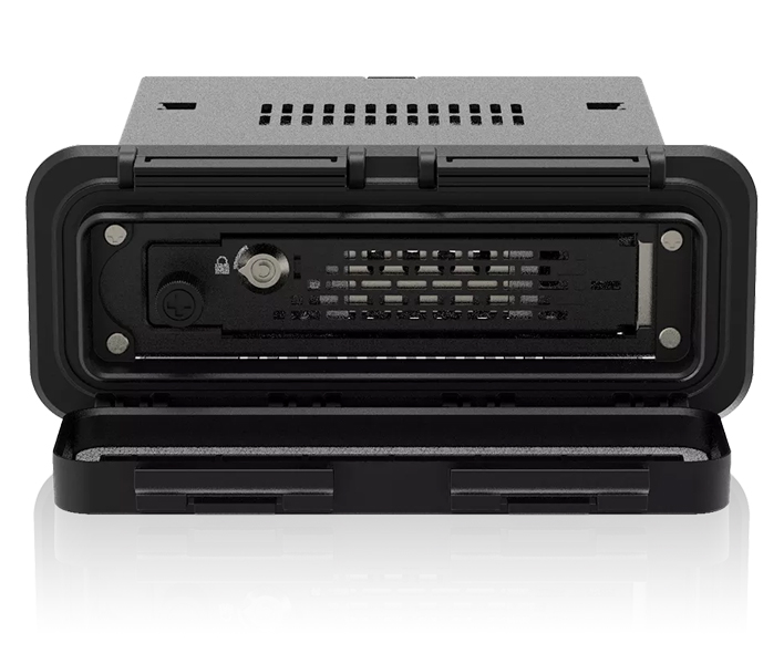 1 x 2.5インチ SAS/SATA HDD/SSD搭載用リムーバブルケース デュアルロック防水フロントカバー付 3.5インチベイサイズ