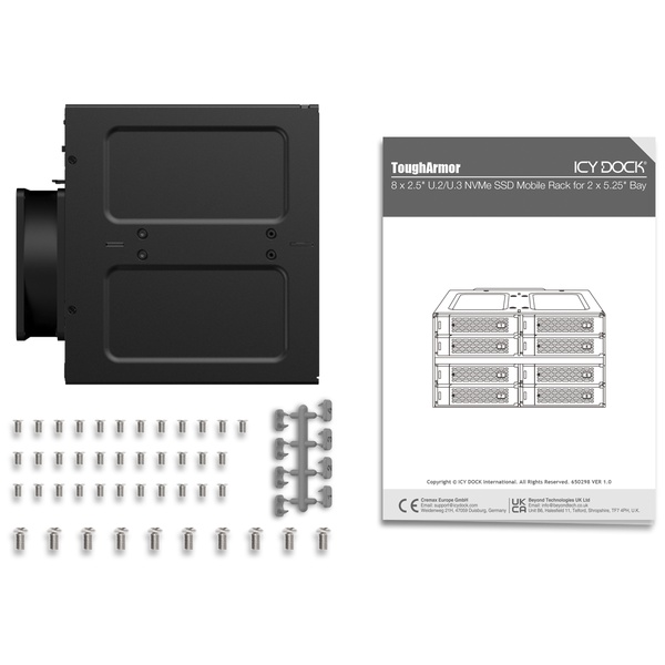 ICY DOCK 8 x U.2/U.3 SSD搭載用 リムーバブルケース 2 x 5.25インチベイサイズ