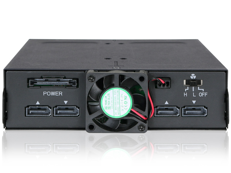 ICYDOCK 4x2.5インチSATA SSD/HDD搭載用リムーバブルケース 5.25インチベイサイズ