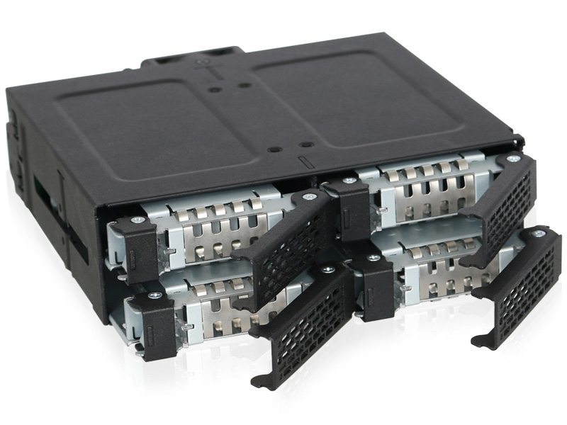 ICYDOCK 4x2.5インチSATA SSD/HDD搭載用リムーバブルケース 5.25インチベイサイズ