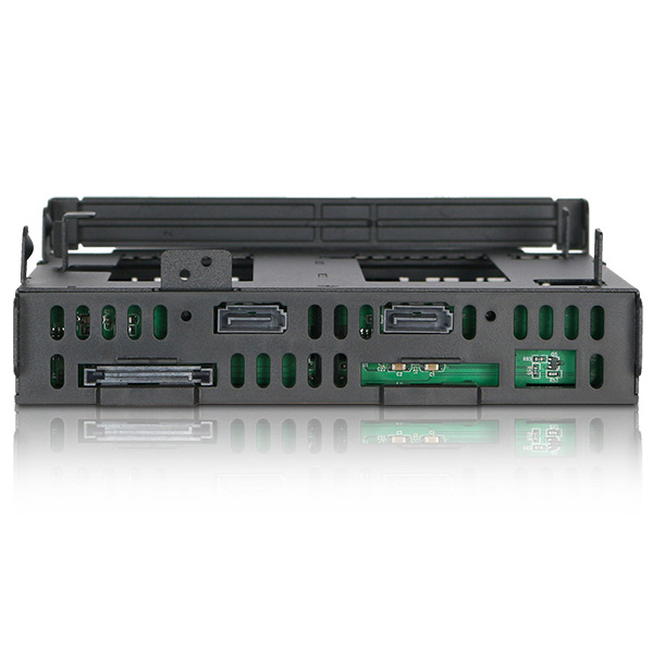 ICYDOCK 2x 2.5インチHDD/SSD + ウルトラスリム/スリムODD搭載用リムーバブルケース 5.25インチベイサイズ