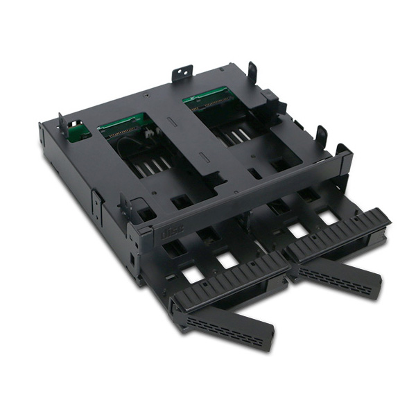 ICYDOCK 2x 2.5インチHDD/SSD + ウルトラスリム/スリムODD搭載用リムーバブルケース 5.25インチベイサイズ