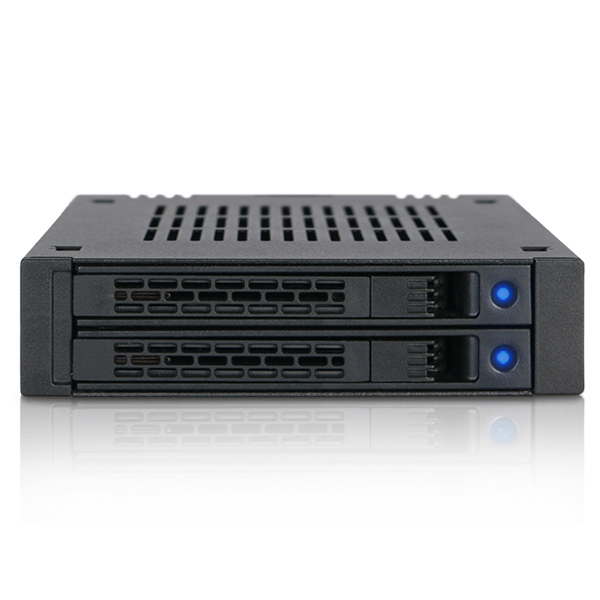 ICYDOCK　2x2.5インチ SATA SSD / HDD搭載用リムーバブルケース 3.5インチベイサイズ ツールレスタイプ