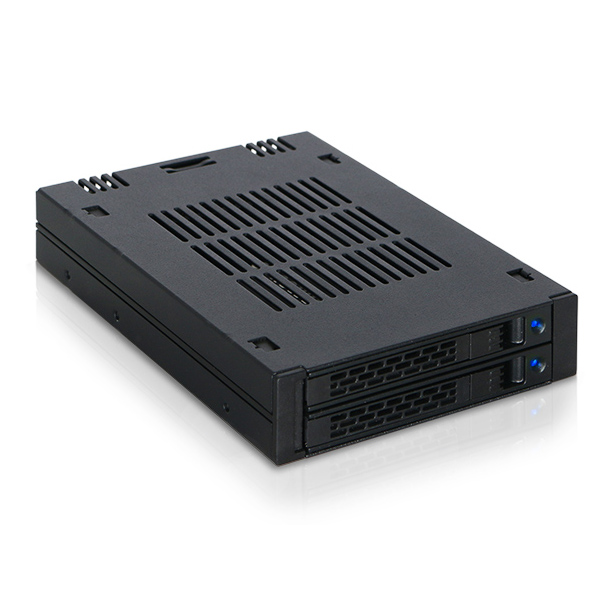 ICYDOCK　2x2.5インチ SATA SSD / HDD搭載用リムーバブルケース 3.5インチベイサイズ ツールレスタイプ