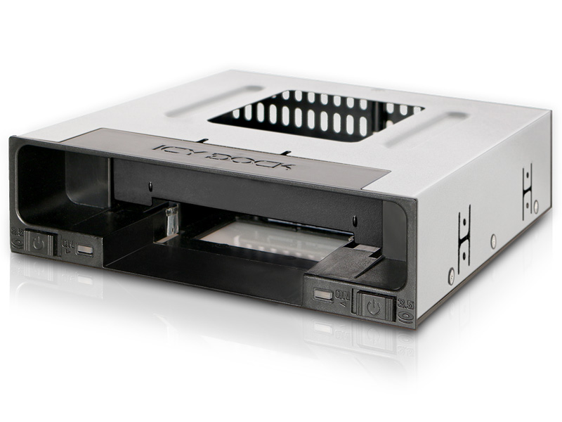 ICYDOCK 2.5インチ & 3.5インチ SSD/HDD搭載用リムーバブルケース 5.25インチベイサイズ トレイレスタイプ